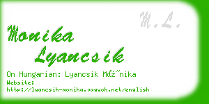monika lyancsik business card
